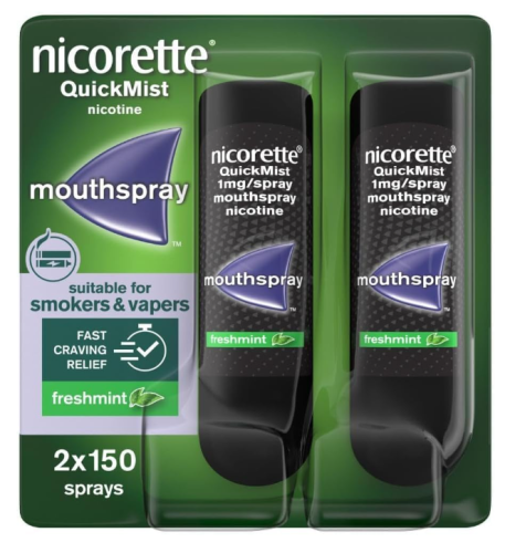 Nicorette Quick Mist Spearmint, 2x150 Sprays