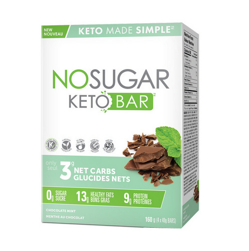 No Sugar Company Keto Bar Choc Mint, 4pk