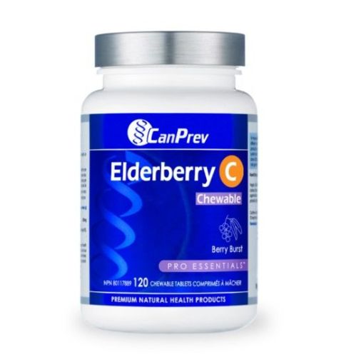 CanPrev Elderberry C Chewable - Berry Burst, 120 tablets