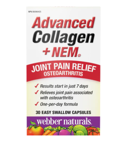 Webber Naturals Collagen Advanced + Nem, 30 Cap Easy Swallow 