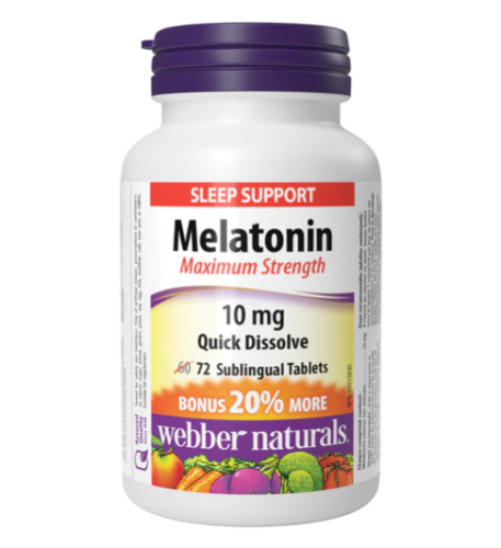 Webber Naturals Melatonin Max 10mg, 60+12 Tb 