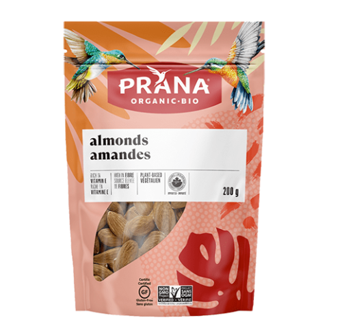 Prana Almonds, Raw, Organic, 6/200g