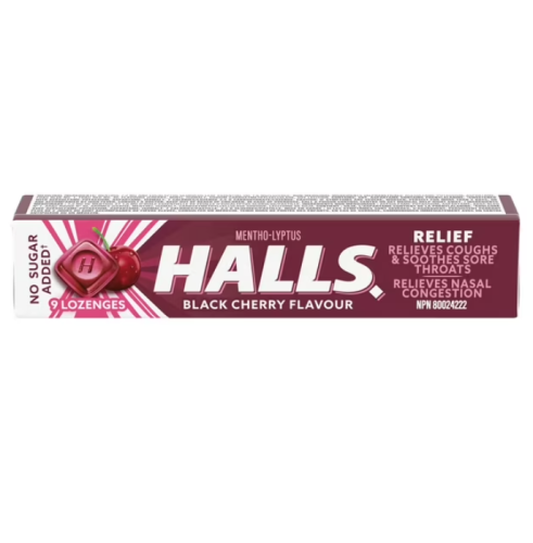 Halls No Sugar Added Black Cherry 9pc