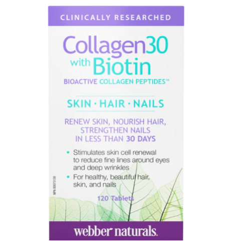 Webber Naturals Collagen 30 W/Biotin, 120