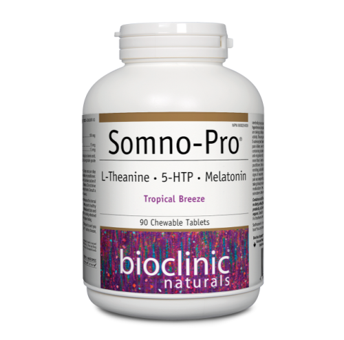 Bioclinic Naturals Somno-Pro L-Theanine · 5-HTP · Melatonin · Tropical Breeze, 90 Chewable Tablets