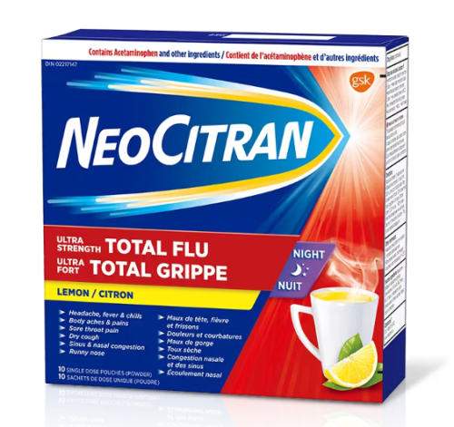 NeoCitran Ultra Strenght Flu Lemon 10