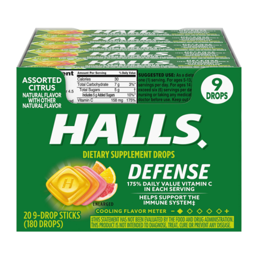 Halls Defense Vitamin C Loz Citrus 9pc