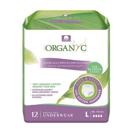 Organyc Protective Underwear- Size Large, 12ct