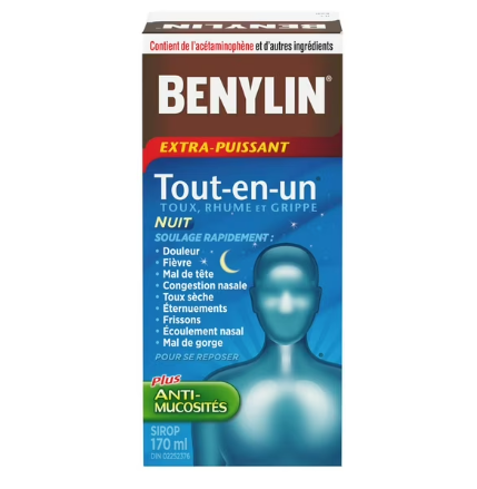 Benylin All In One Syrup Nightime Extra Strength, 170ml