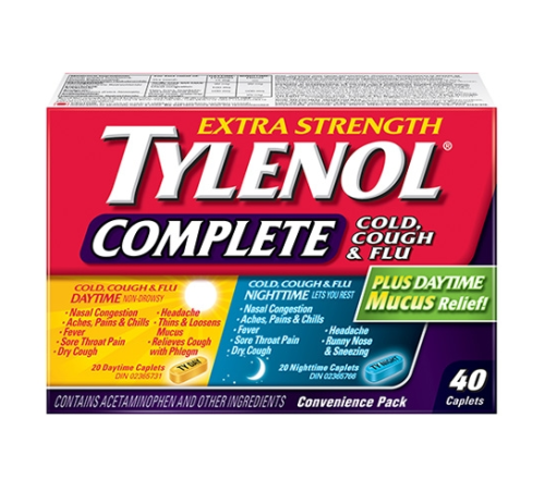 Tylenol Complete Cough/Cold/Flu Extra Strength Day/Night, 20+20