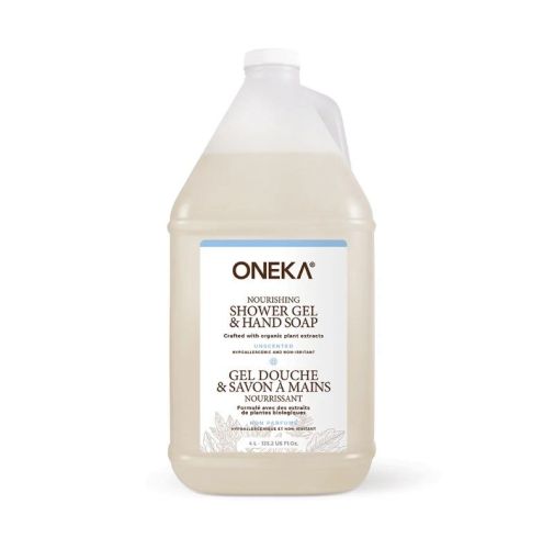 Oneka Shower Gel (Body Wash), Unscented, Bulk Refill (plastic jug), 4l