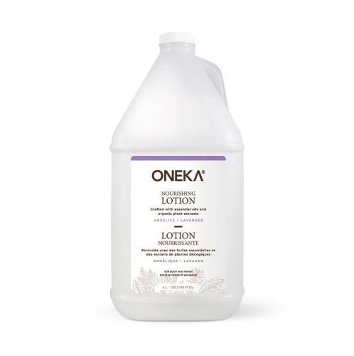 Oneka Body Lotion, Angelica & Lavender, Bulk Refill (plastic jug), 4L