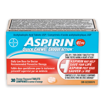 Aspirin Quick Chew Tb 81mg 30