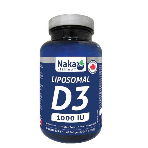 Naka Platinum Liposomal D3 1000 IU, 120 Softgels