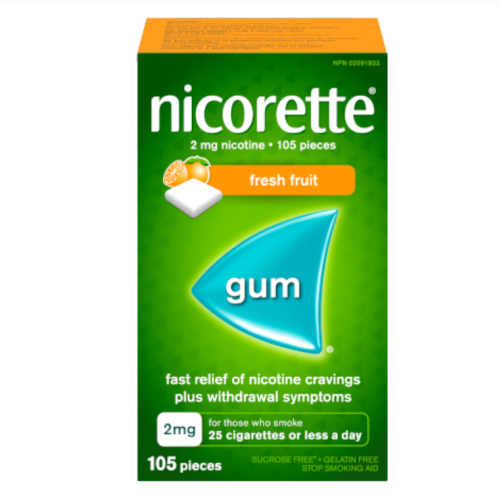 Nicorette Gum 2mg Fresh Fruit, 105