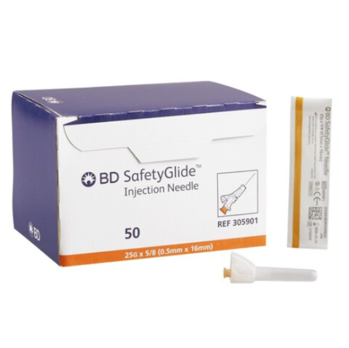 BD Needle 25gx5/8" Safety Glide 305901, 50/Box