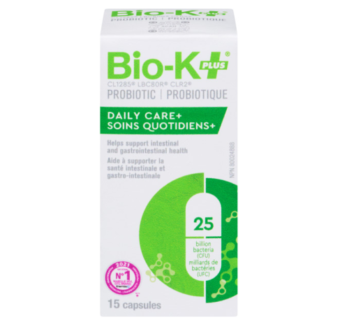Bio-K Probiotic, Daily Care+ (25 Billion CFU) (shelf-stable/vegan), 15ct