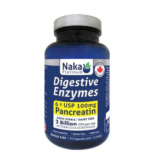 Naka Platinum Digestive Enzymes, 75 Capsules