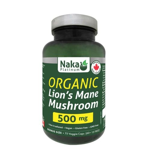 Naka Platinum Organic Lion's Mane, 75 V-Capsules