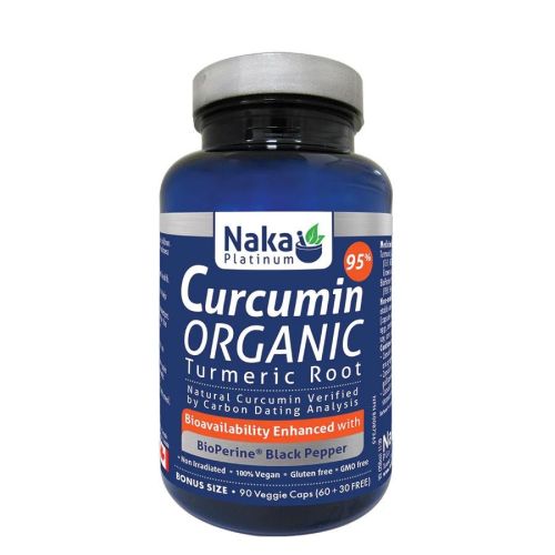 Naka Platinum Organic Curcumin 95%, 90 V-Capsules