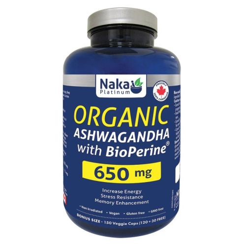 Naka Platinum Ashwagandha with BioPerine, 150 V-Capsules