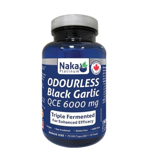 Naka Platinum Odourless Black Garlic, 75 DR Capsules