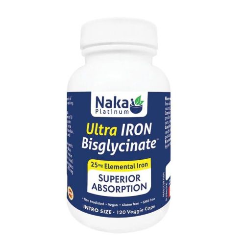 Naka Platinum Ultra Iron Bisglycinate, 120 V-Capsules