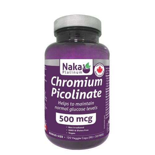 Naka Platinum Chromium Picolinate 500mcg, 120 V-Capsules