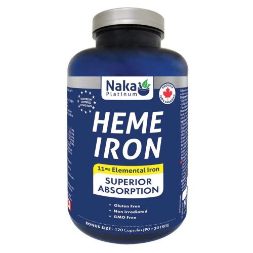 Naka Platinum Heme Iron, 120 Capsules