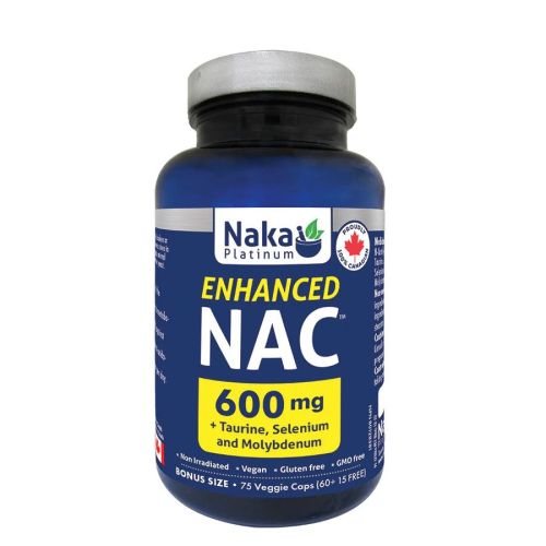 Naka Platinum Enhanced NAC 600mg, 75 V-Capsules