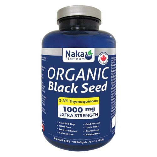 Naka Platinum Organic Black Seed Oil 1000mg, 90 Softgels