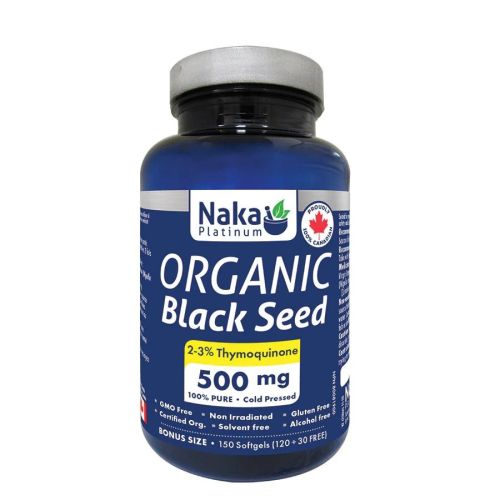 Naka Platinum Organic Black Seed Oil 500mg, 150 Softgels