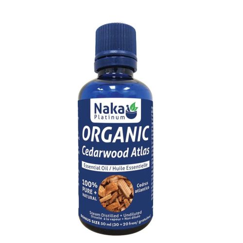 Naka  Platinum Organic Essential Oil - Cedarwood Atlas, 50ml