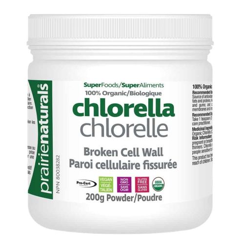 Prairie Naturals Organic Chlorella Broken Cell Wall, 200g Powder