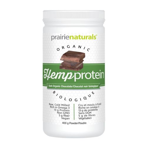 Prairie Naturals Organic Hemp Protein - Dark Chocolate, 400g Powder