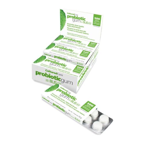 Prairie Naturals CulturedCare Probiotic Gum - Spearmint/Peppermint, Box of 12