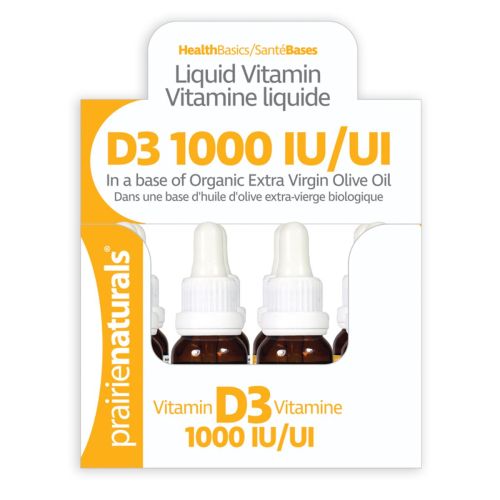 Prairie Naturals Vitamin D3 1000 IU, 15ml x 12 Box Liquid